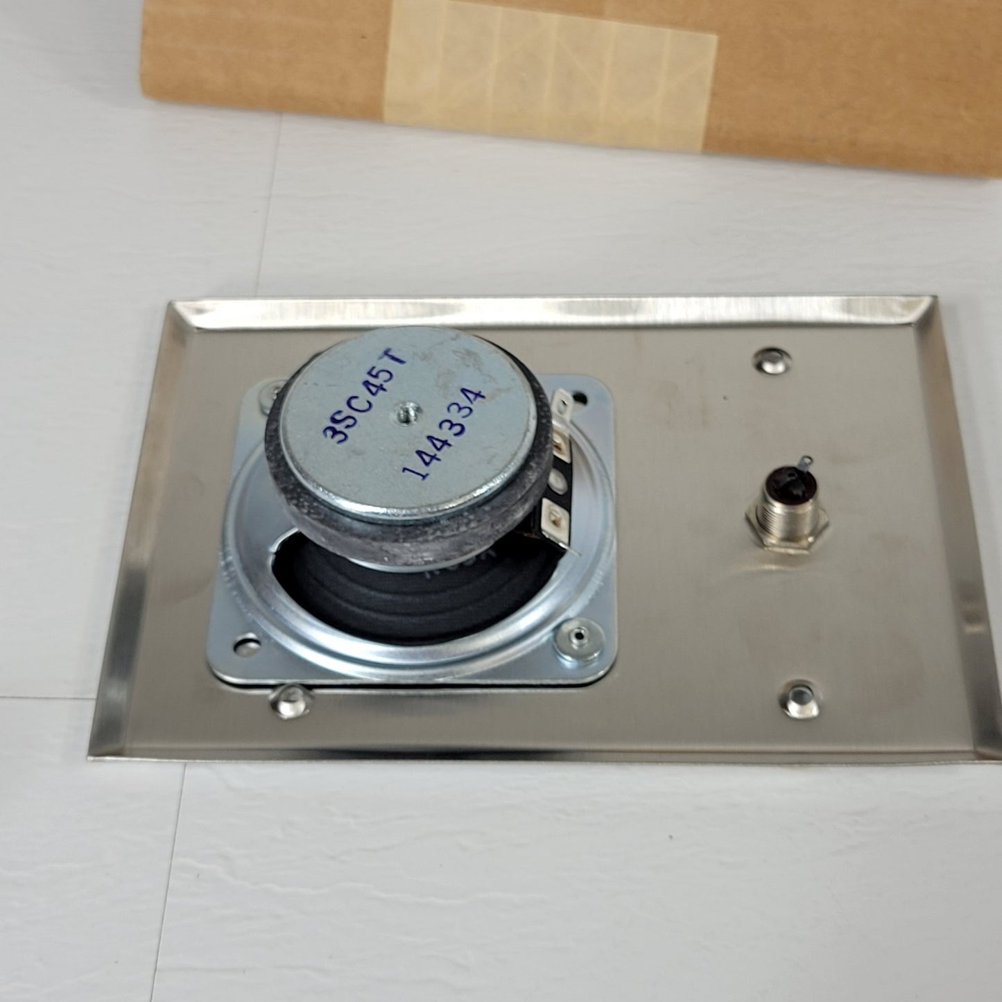 Intercom Speaker With Call Button Metal 2-Gang Double-Gang Wall Plate