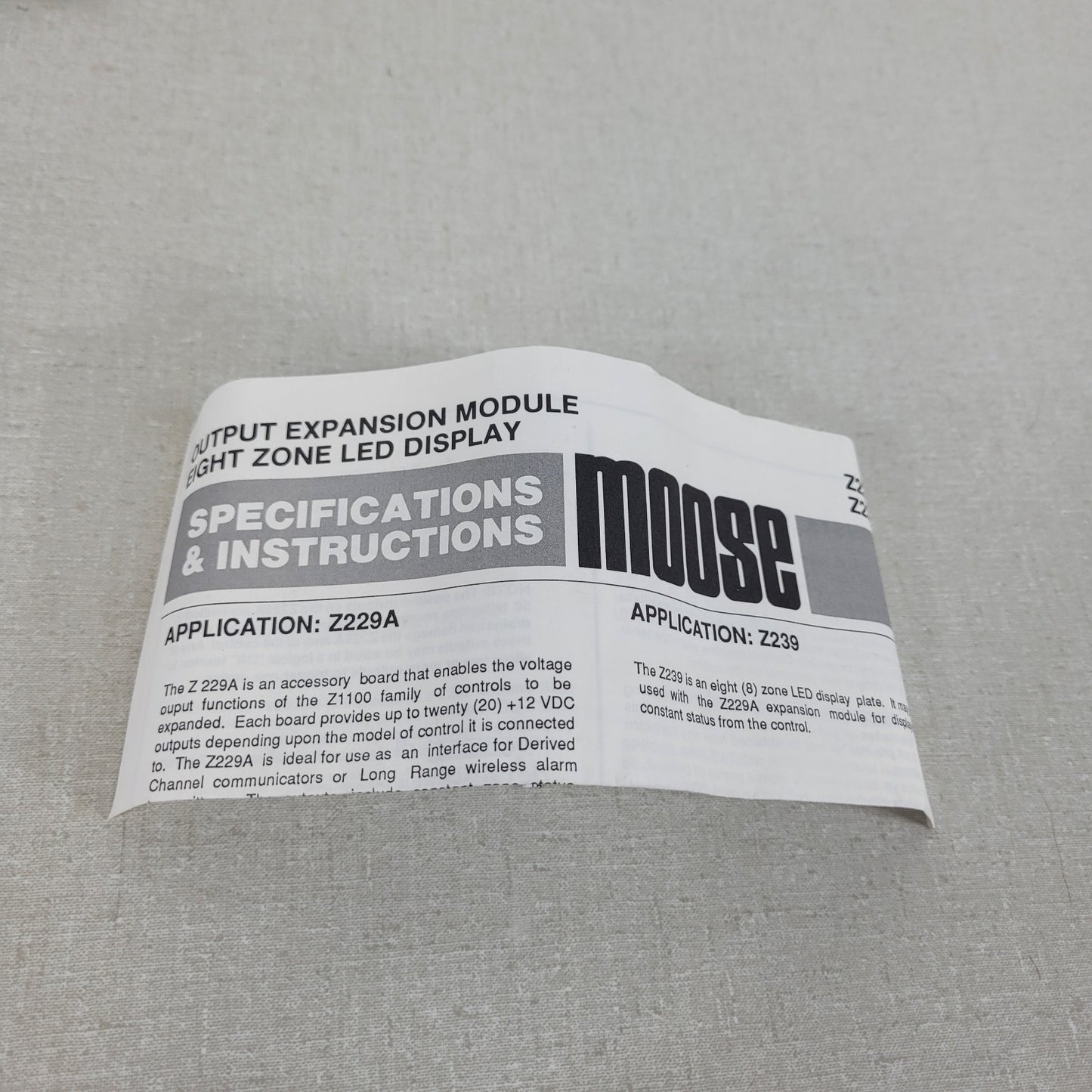 Moose Z229A 20 +12Vdc Outputs Expansion Module 13.8 V Input 8 Zone Control
