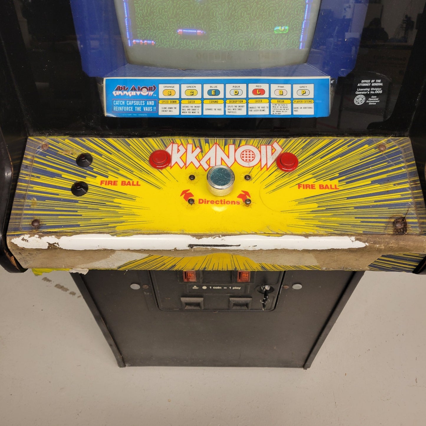 Vintage Taito Arkanoid Arcade Video Game Cabinet Machine 1986 Tested Working