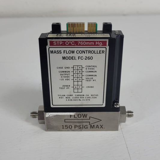 Tylan FC-260 200SCCM N2 Mass Flow Controller 150PSIG Flow Max elastomer-sealed
