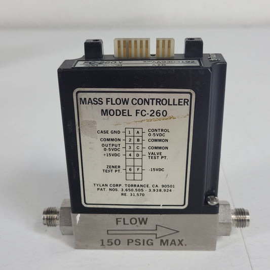 Tylan FC-260V 200SCCM Air Mass Flow Controller 150PSIG Flow Max MFC