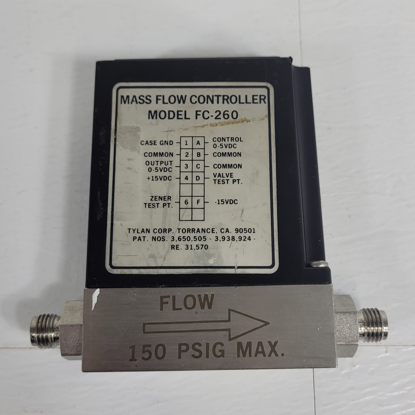Tylan FC-260V 200SCCM Air Mass Flow Controller 150PSIG Flow Max MFC