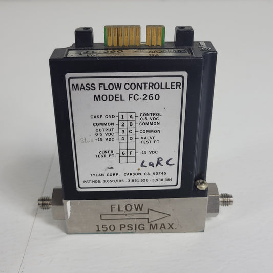 Tylan FC-260 100SCCM N2 Mass Flow Controller 150PSIG Flow Max elastomer-sealed