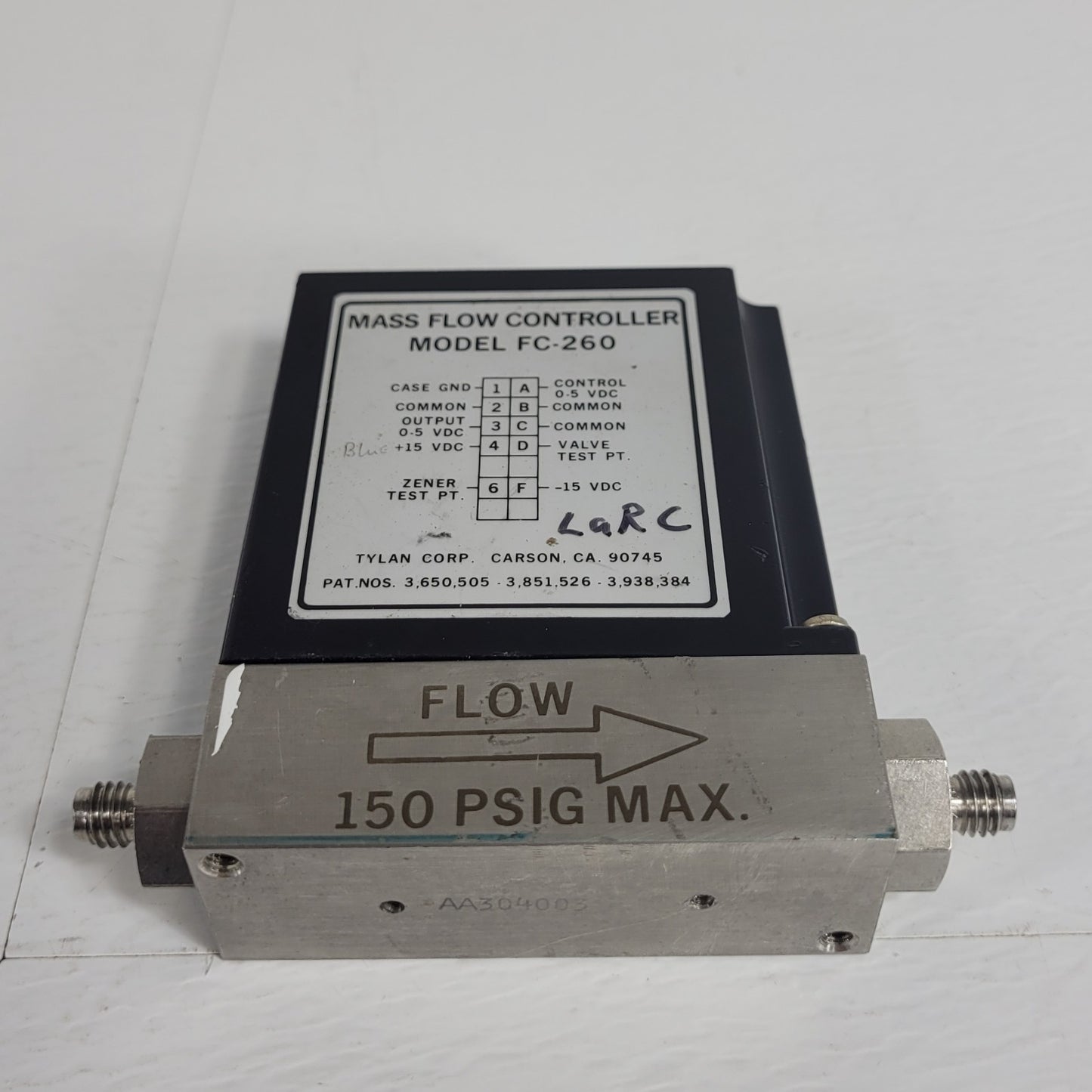 Tylan FC-260 100SCCM N2 Mass Flow Controller 150PSIG Flow Max elastomer-sealed