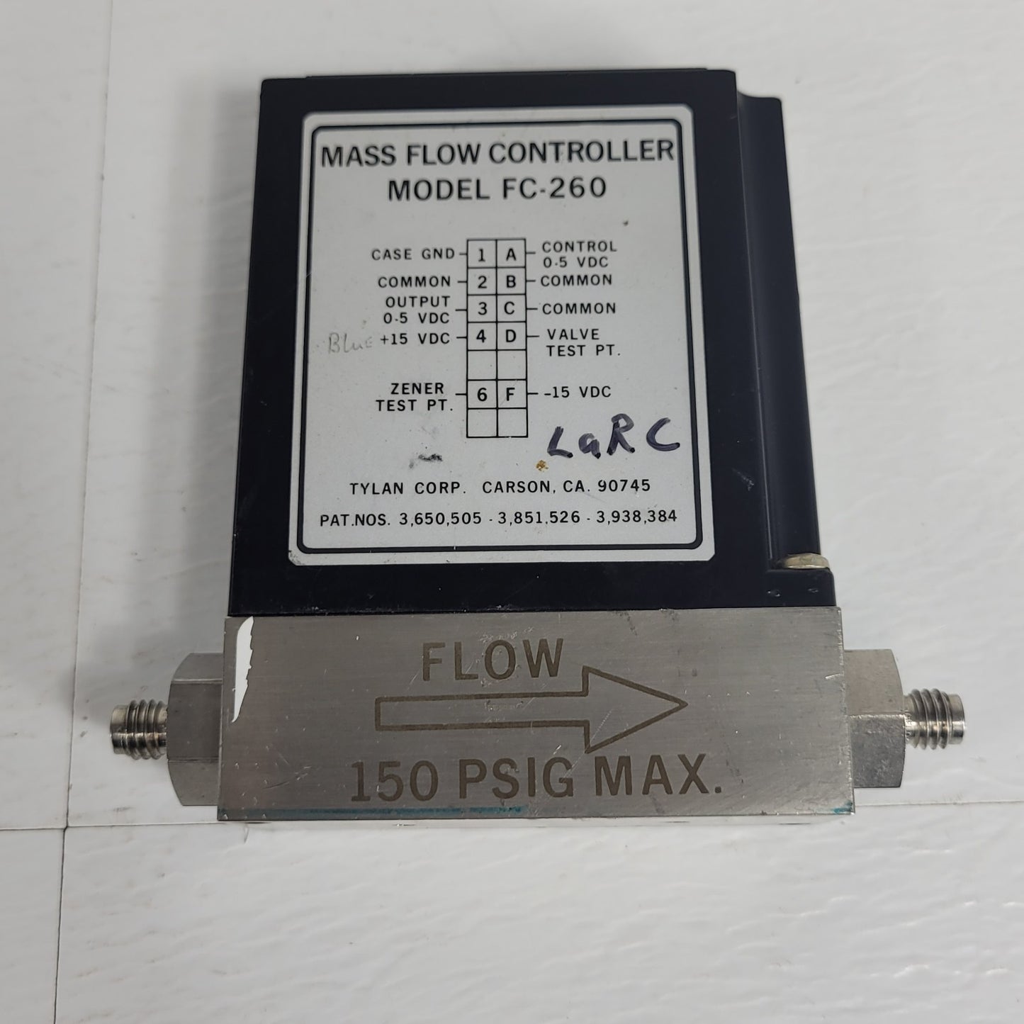 Tylan FC-260 100SCCM N2 Mass Flow Controller 150PSIG Flow Max elastomer-sealed