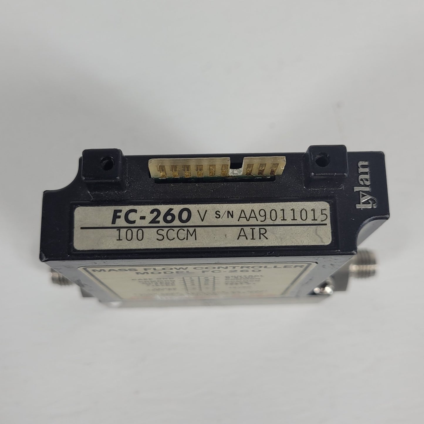 Tylan FC-260V 100SCCM Air Mass Flow Controller 150PSIG Flow Max elastomer-sealed