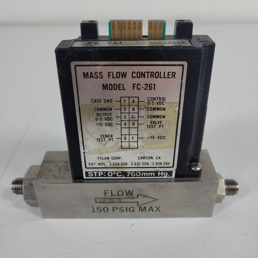 Tylan FC-261 10SLPM Air Mass Flow Controller 150PSIG Flow Max elastomer-sealed