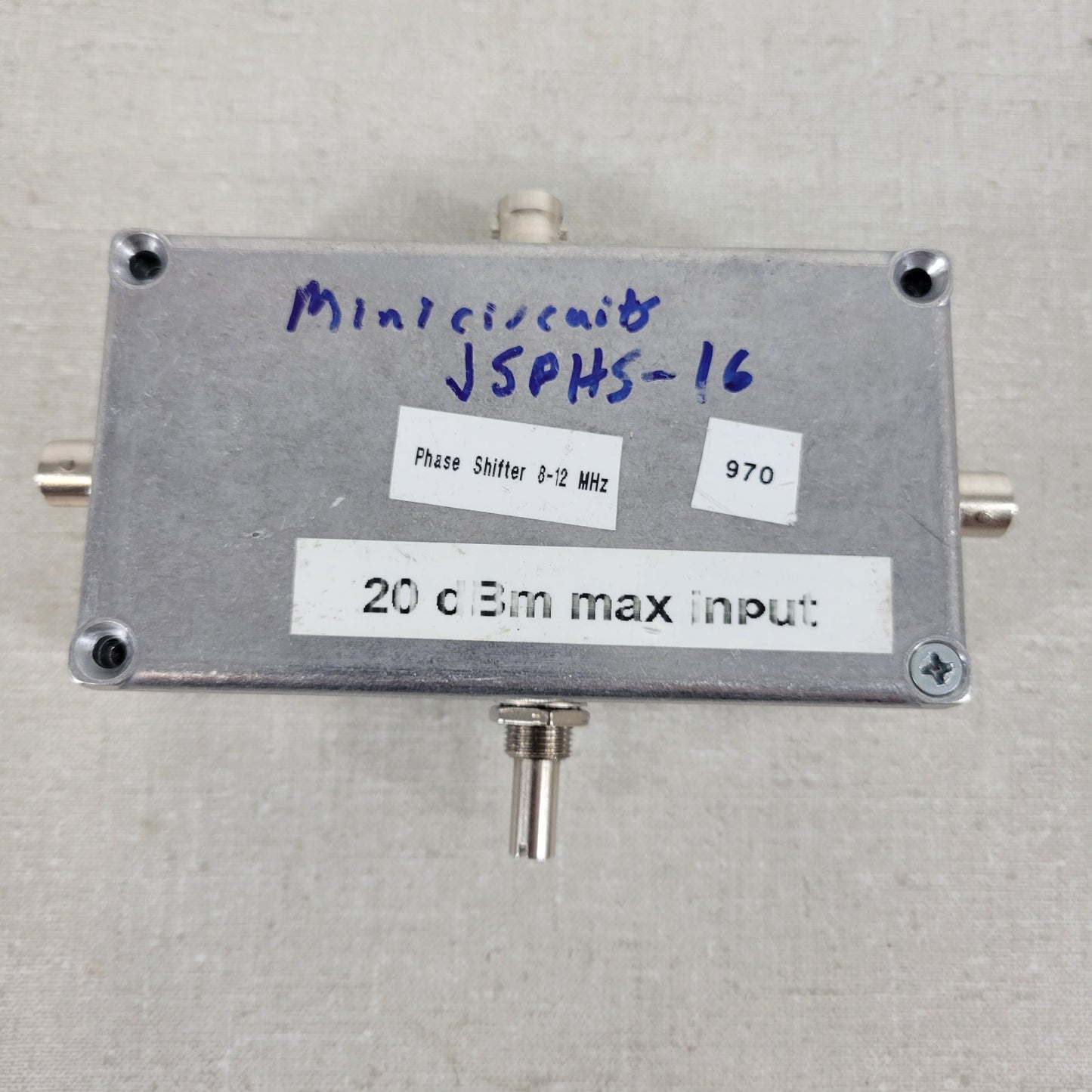 Minicircuits JSPHS-16 Phase Shifter 20V Input Max 8-12MHz 20dBm Max Adjust Knob
