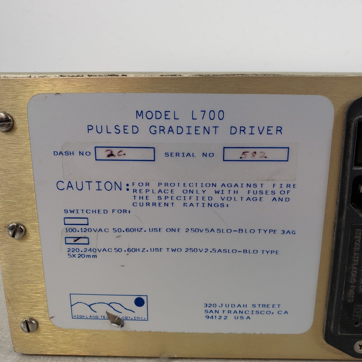 Agilent Varian L700 Pulsed Gradient Driver NMR Spectrometer 220-240V Highland
