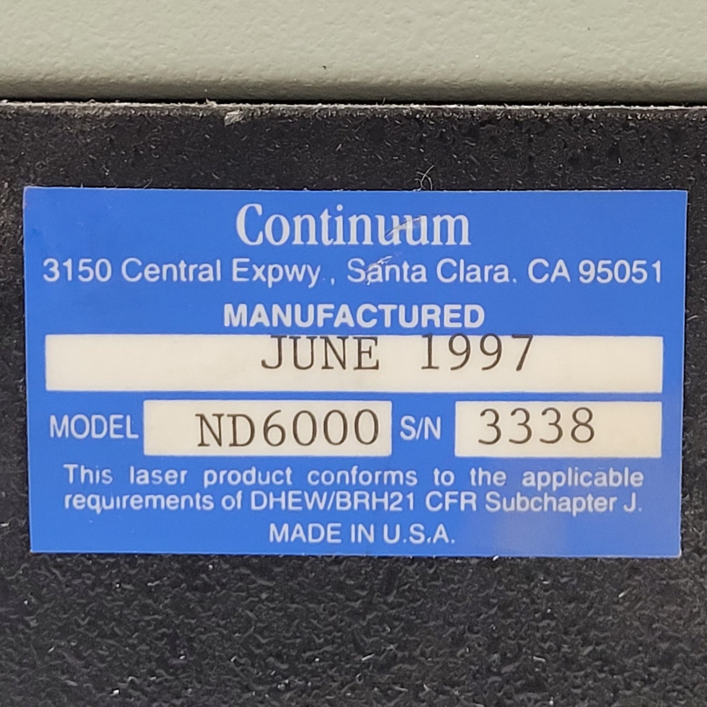 Continuum ND6000 Vintage Tunable Dye Laser System Pulsed Nanosecond 195-1500nm