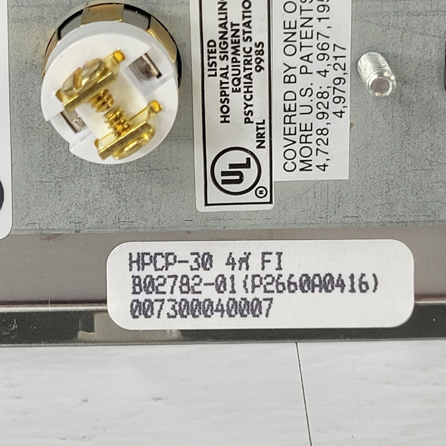 Fisher Berkley Ektacom HPCP-30 Single Push Button Stainless Steel Wall Plate