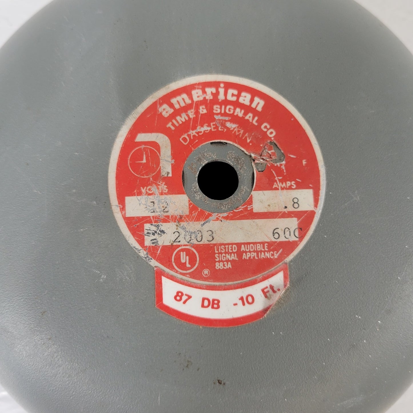 American Time and Signal Bell Cover Gong 60C Steel Body 6 Inch Diameter 87 DB