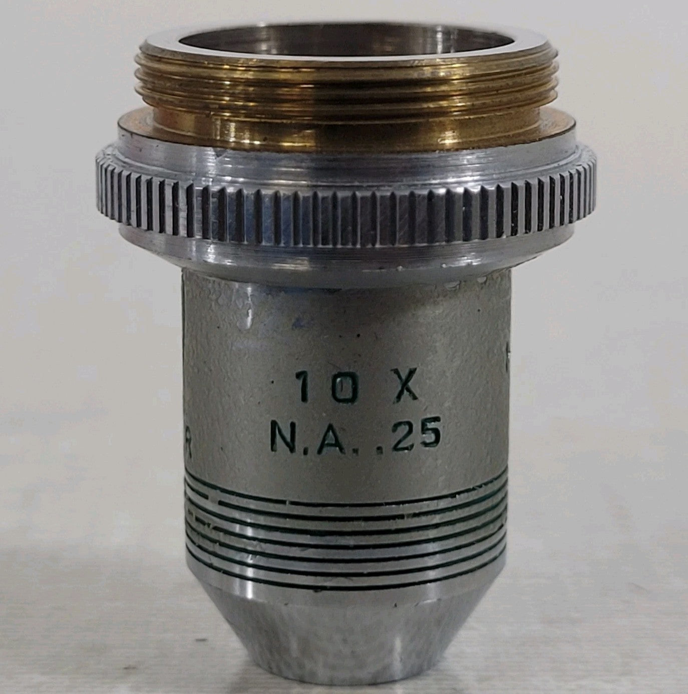 AO Spencer 10X Mag Microscope Objective 2mm Mount .25 Ocular Optical Lens