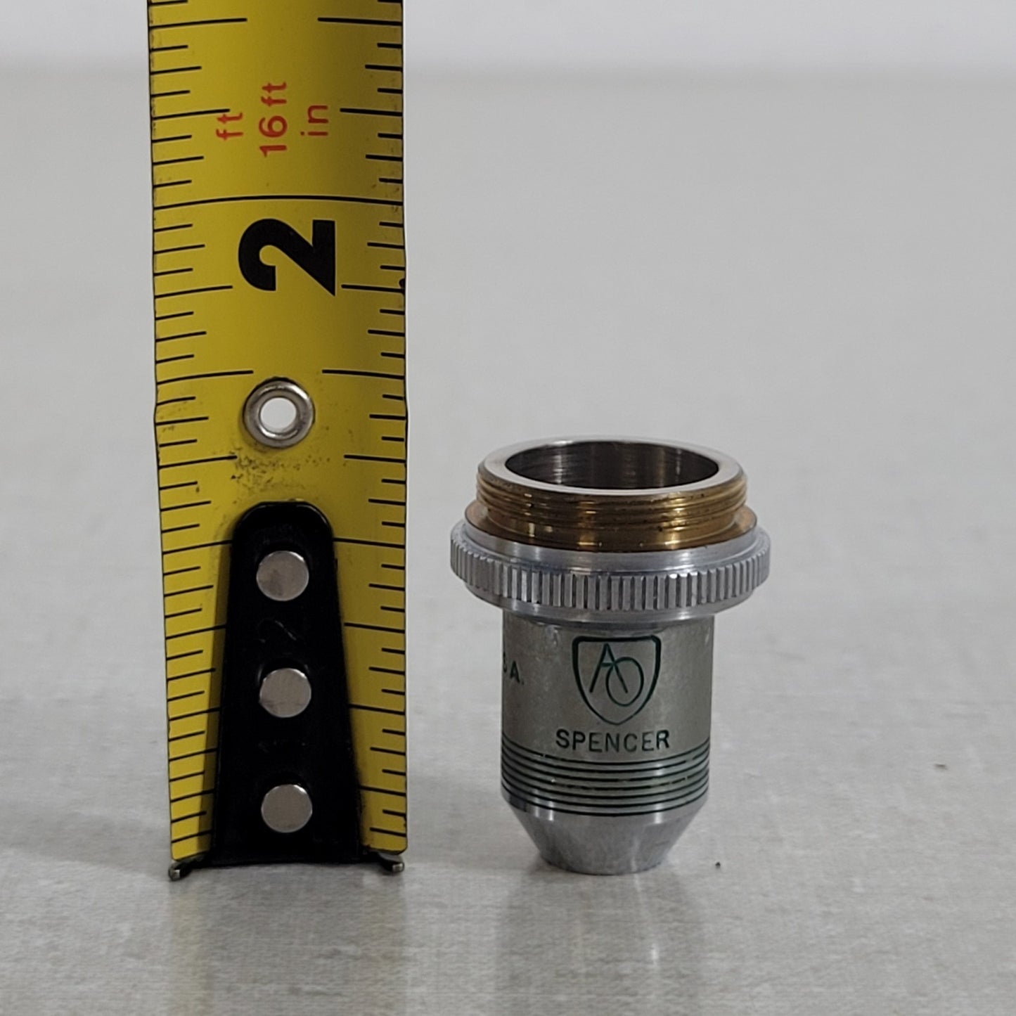 AO Spencer 10X Mag Microscope Objective 2mm Mount .25 Ocular Optical Lens