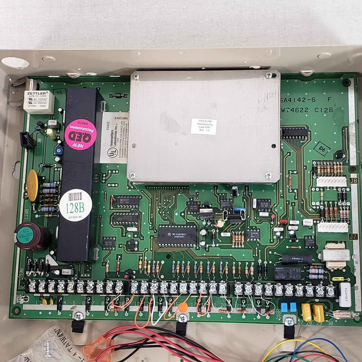 Ademco Control Vista128B Rev 1.3 Fire Alarm Control Board Metal Enclosure FACP