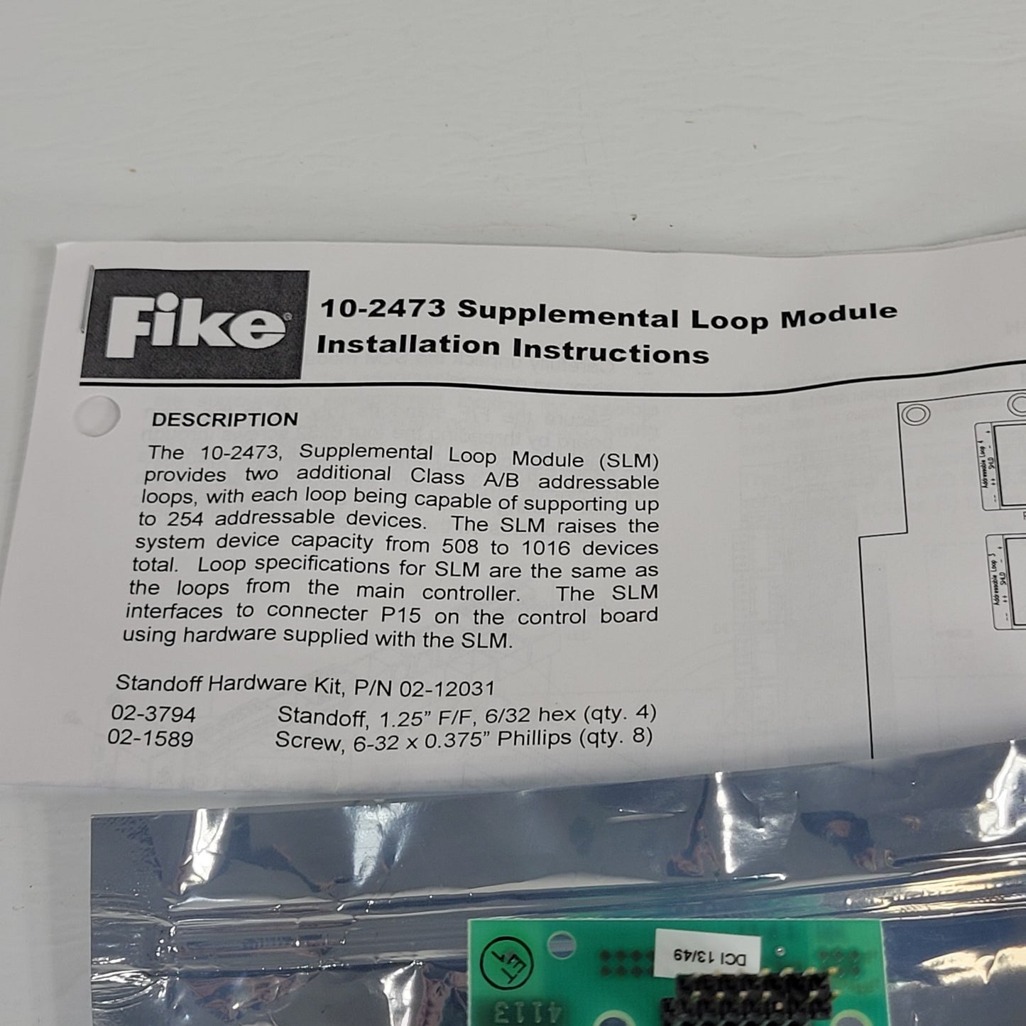 Fike 10-2473 SLM Supplemental Loop Module Signaling Board