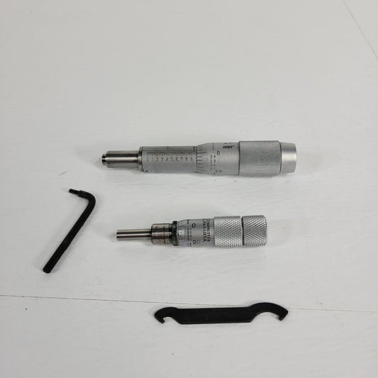 Two Starrett Micrometer Heads 0.001" 0-.5" Fowler Micrometer Head 0.001" 0-1"