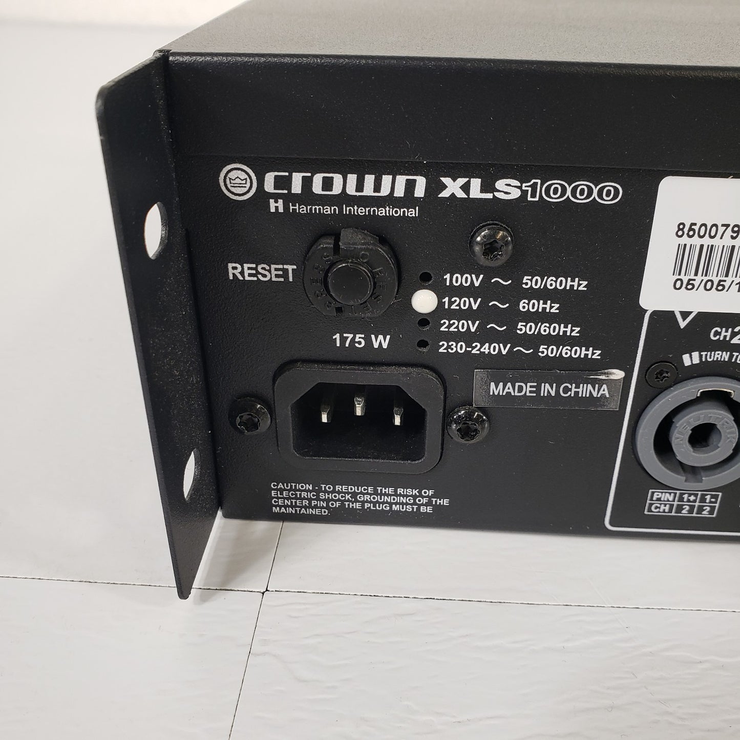 TESTED WORKS Crown XLS1000 Audio Power Amplifier 2U Rack Mount 1000W Two Channel