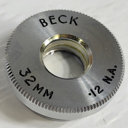 Beck 32mm Microscope Objective Plate 12 N.A 20mm Thread Mount Ocular Optical