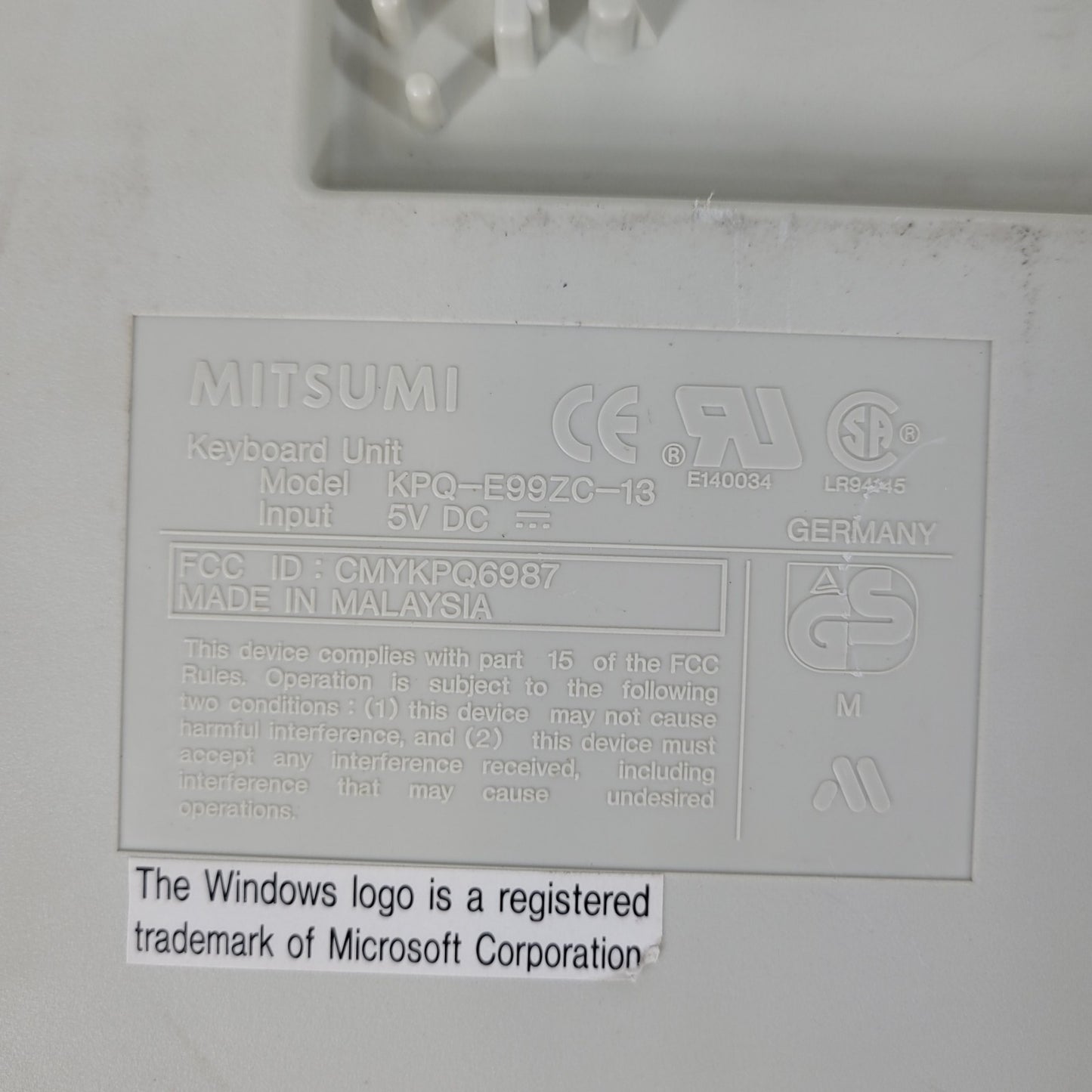 Vintage Mitsumi Peacock Mechanical Keyboard KPQ-E99ZC-13 5-pin DIN Connector