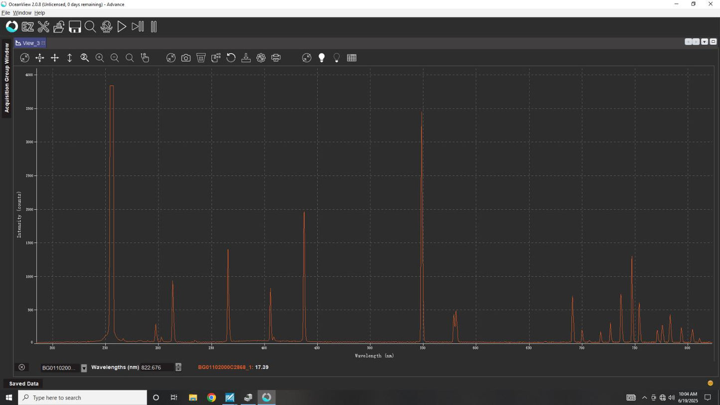 Ocean Optics ZDF-10486 Fiber Optic Cable M SMA to M ST Connector UV-VIS 10.5"