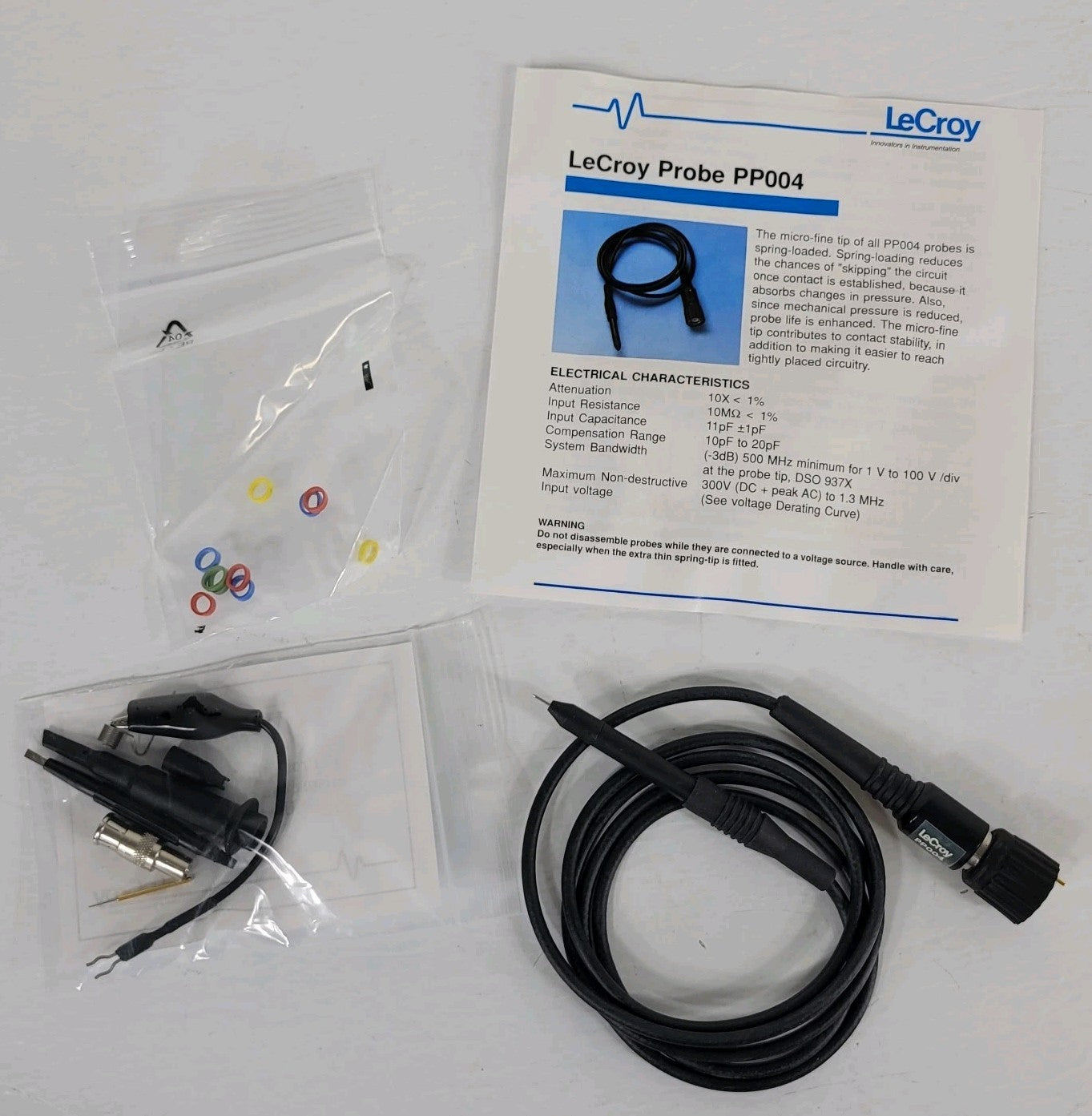 LeCroy Oscilloscope Passive Probe PP004 Kit Micro-fine Tip For Circuit Boards