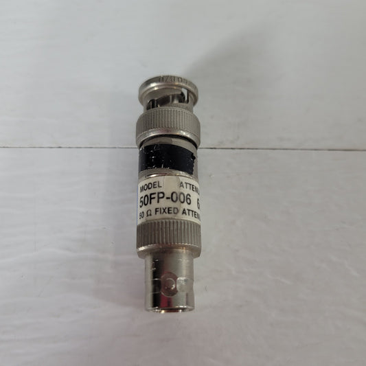 50FP-006 50 Ohm Attenuator 6dB DC-2GHz JFW BNC Male and Female Connectors