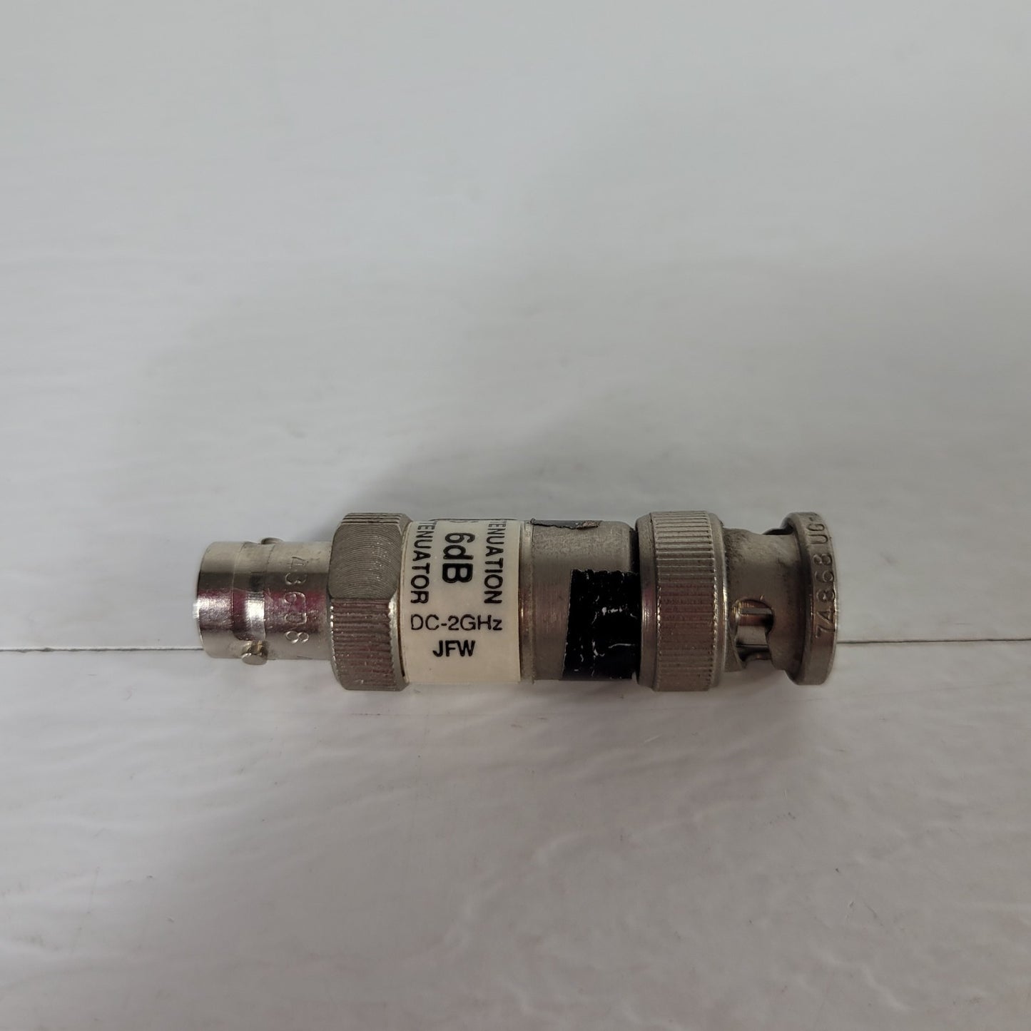 50FP-006 50 Ohm Attenuator 6dB DC-2GHz JFW BNC Male and Female Connectors