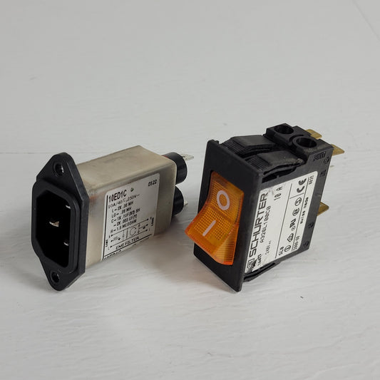 Schurter A326L100C0 Power Switch 10A And Corcom 10ED1C F7433 Power Inlet