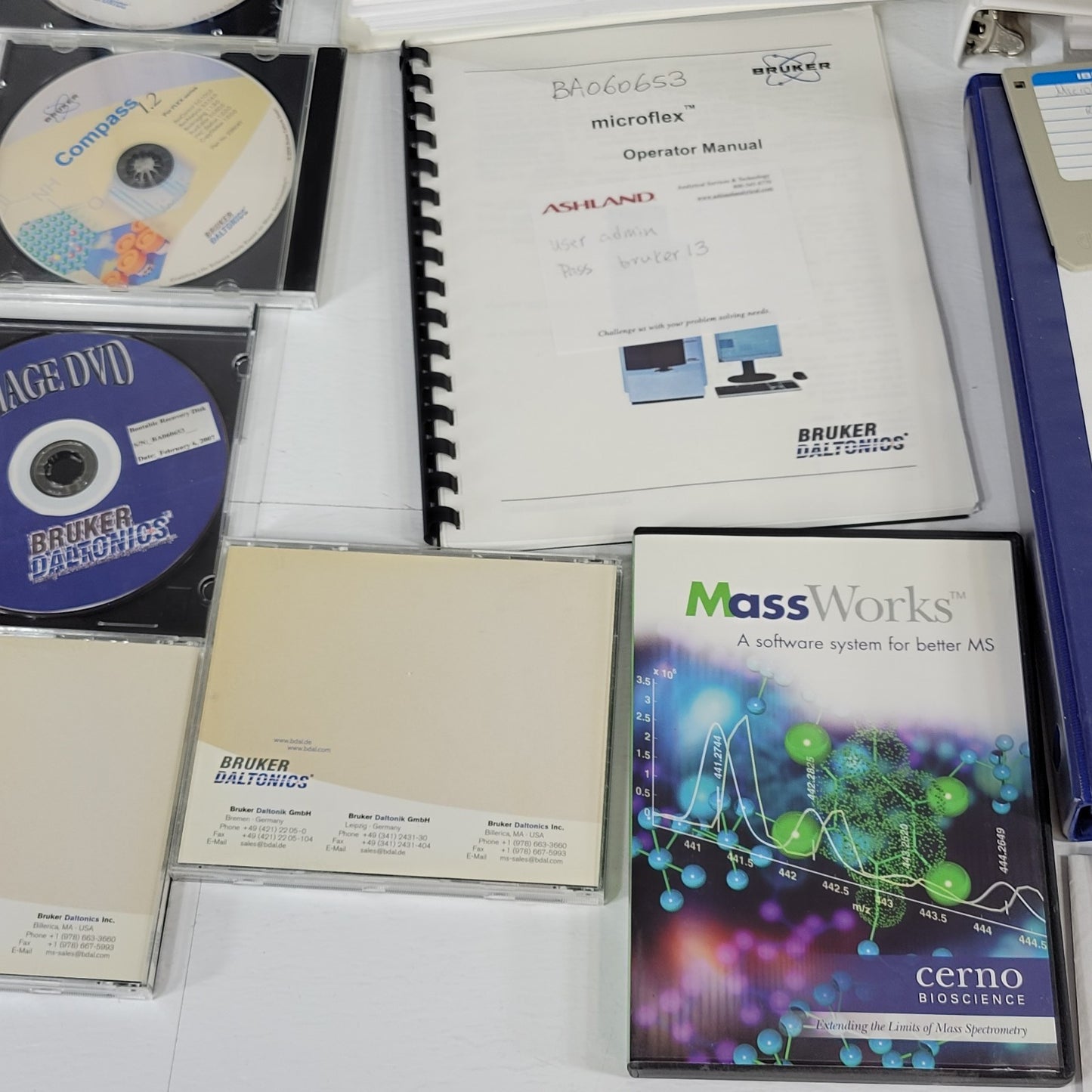 Bruker Microflex LT/SH Mass Spectrometer Software Desktop PC w/ Manuals