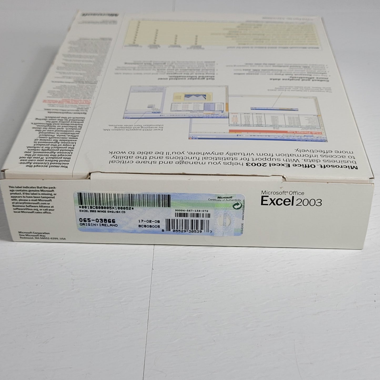Vintage Microsoft Office Excel Spreadsheet 2003 Disc Software in Great Condition