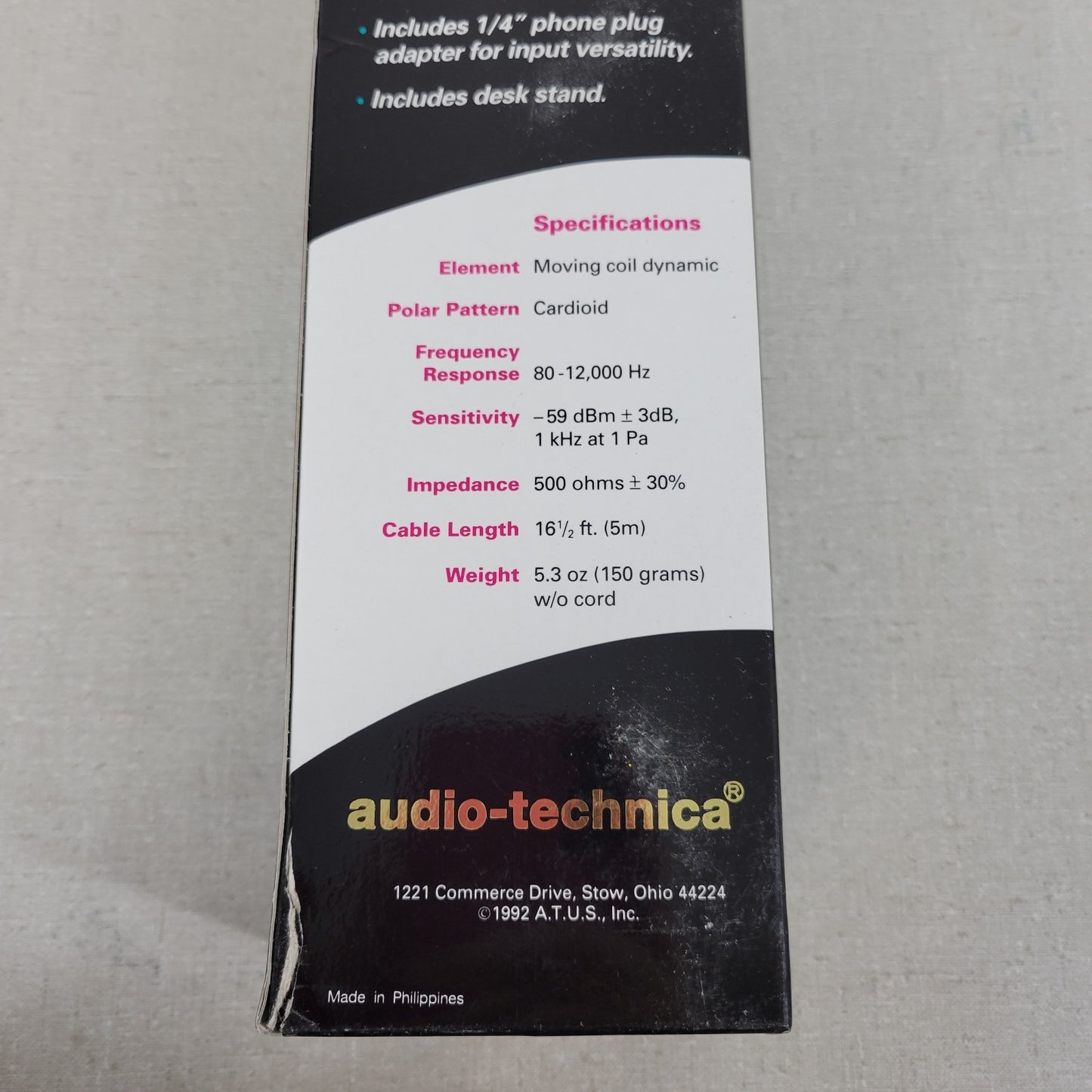 Audio Technica ATR20 Professional Sound Quality Vocal / Instrument Microphone