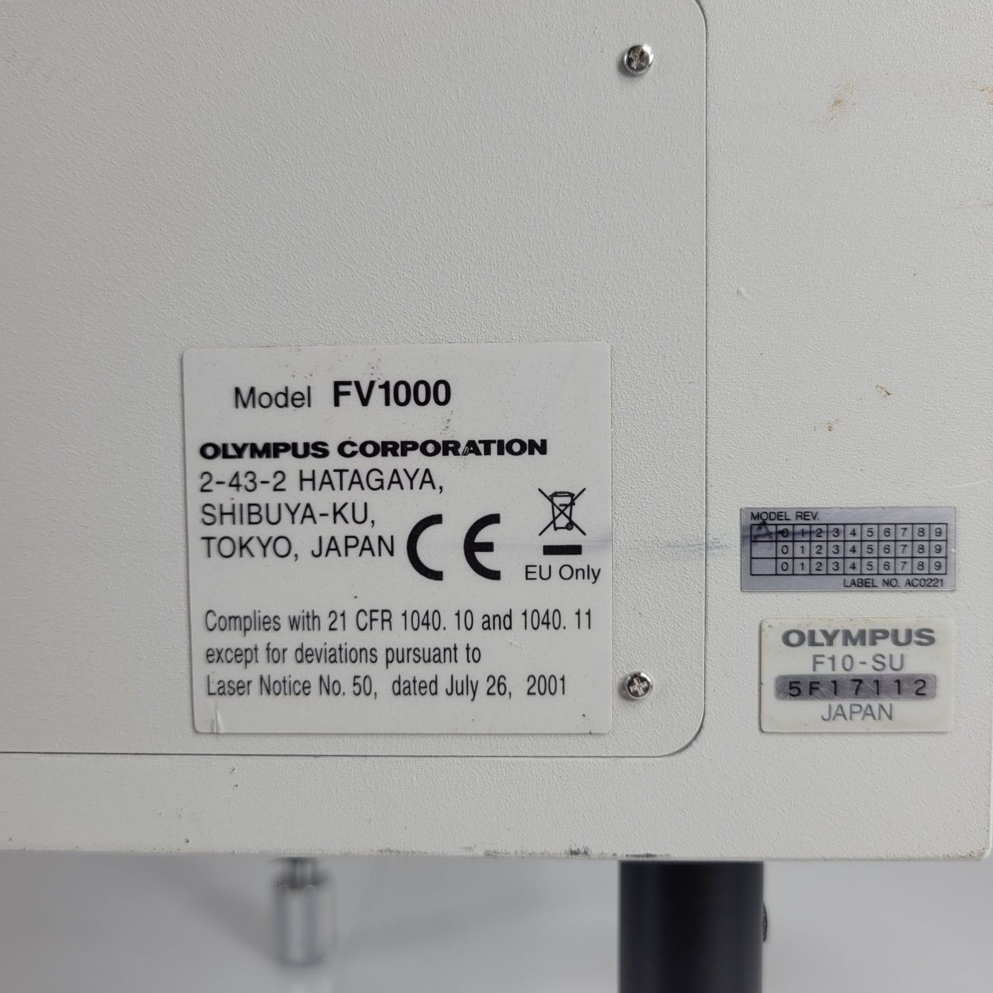 Olympus Fluoview FV1000 FV10-SPD Fluorescent Detector F10-SU Confocal FV10-ASU