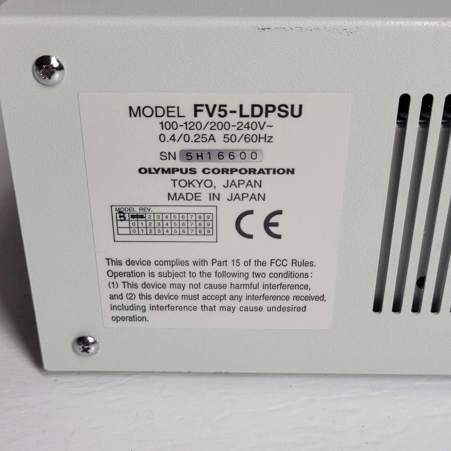 Olympus FV5-LD405 Confocal Laser 405nm UV Purple 25mW w/ FV5-LDPSU Power Source