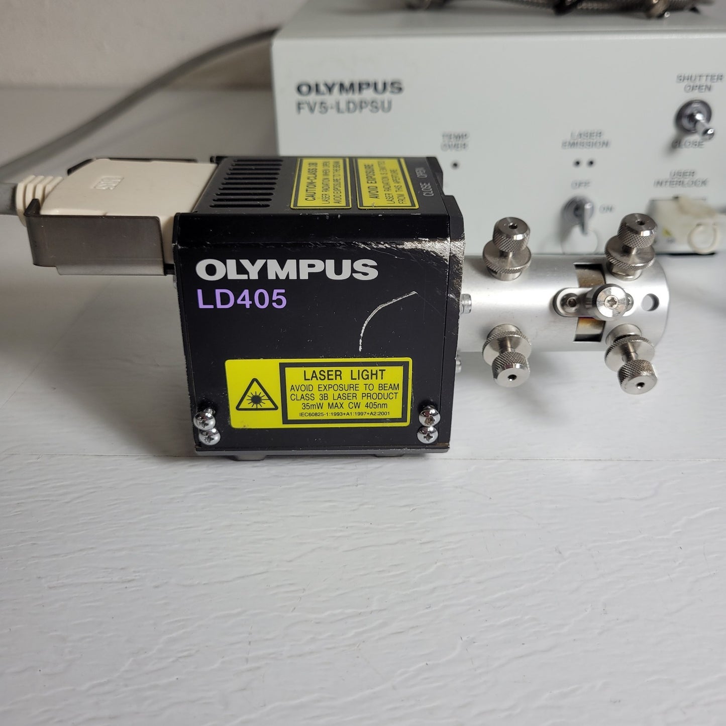 Olympus FV5-LD405 Confocal Laser 405nm UV Purple 25mW w/ FV5-LDPSU Power Source
