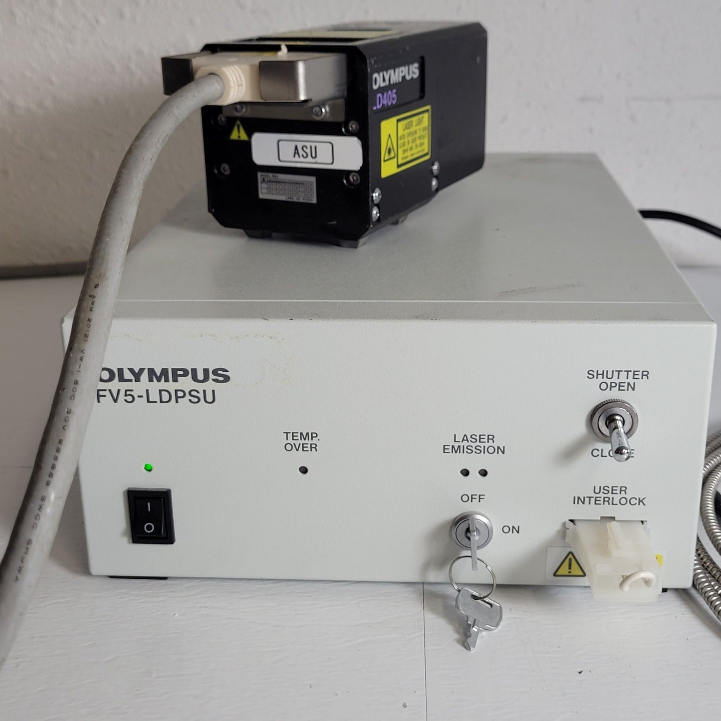 Olympus FV5-LD405 Confocal 405nm UV Blue Laser 25mW w/ FV5-LDPSU Power Supply