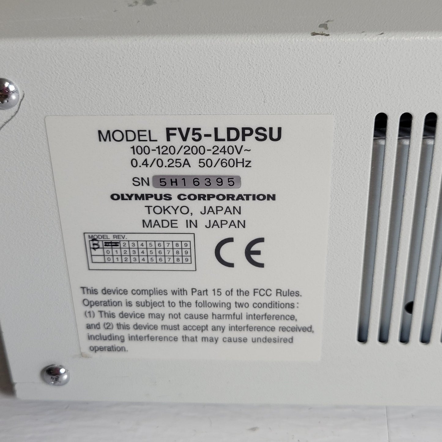 Olympus FV5-LD405 Confocal 405nm UV Blue Laser 25mW w/ FV5-LDPSU Power Supply