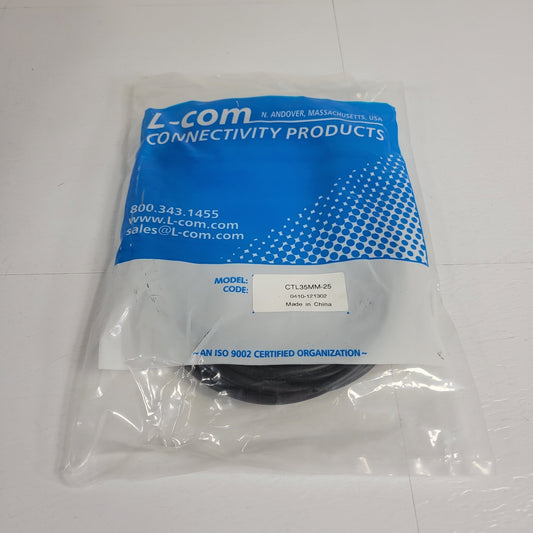 L-Com CTL35MM-25 Stereo Audio Cable Male to Male 25ft 3.5mm Aux Jack Gold Plated