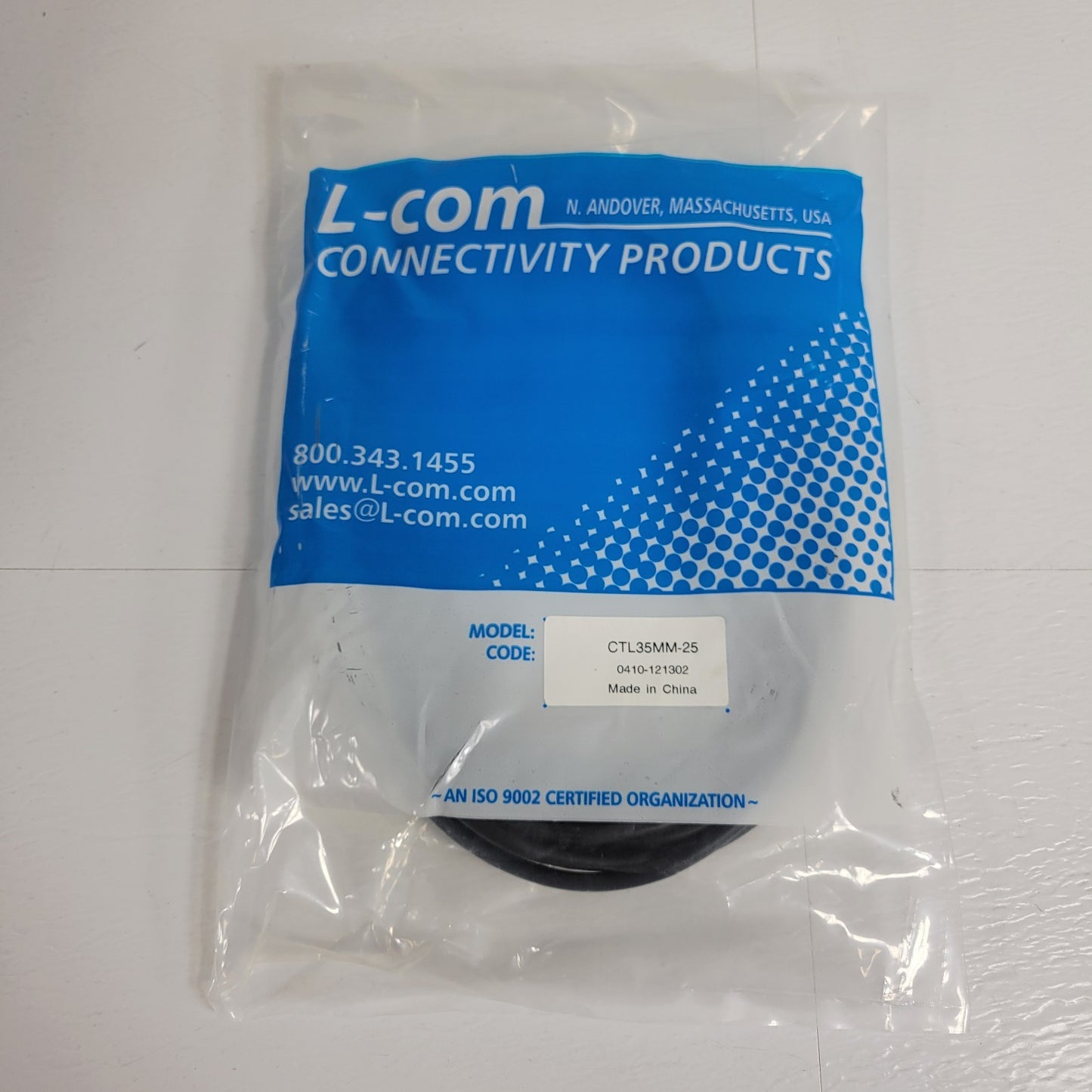 L-Com CTL35MM-25 Stereo Audio Cable Male to Male 25ft 3.5mm Aux Jack Gold Plated