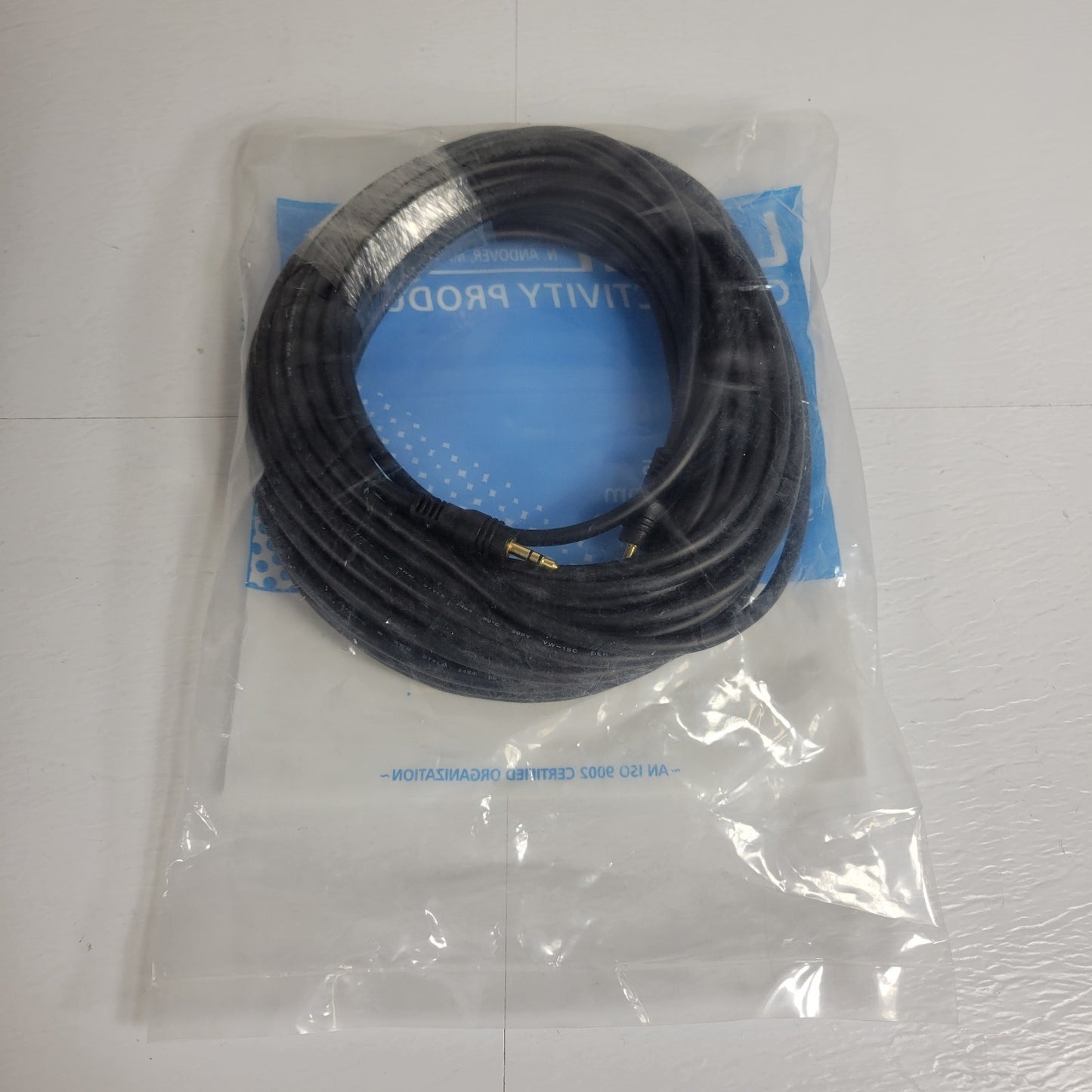 L-Com CTL35MM-50 Stereo Audio Cable Male to Male 50ft 3.5mm Aux Jack Gold Plated