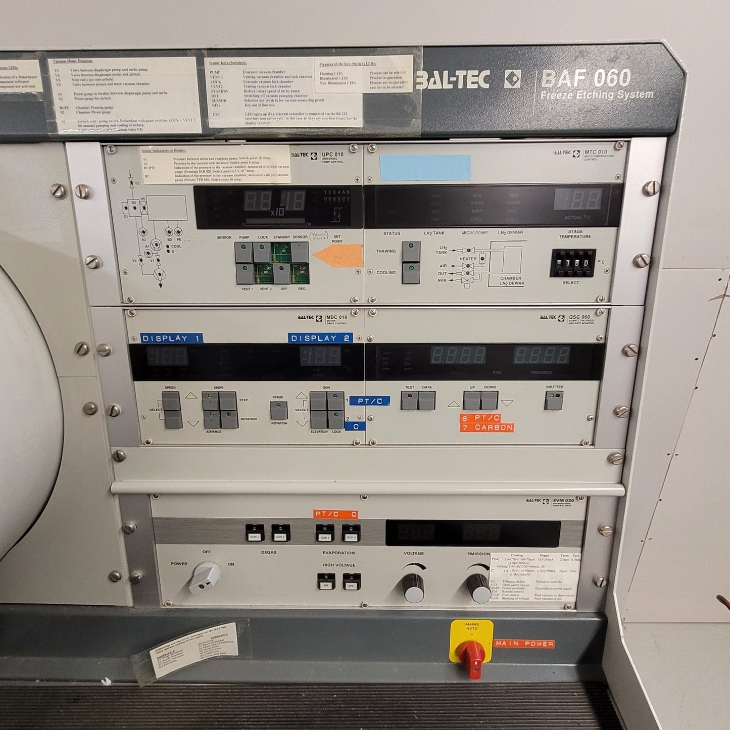 Bal-Tec BAF060 Freeze Fracture Etching Ultra High Vacuum UHV Chamber w/ LN2 Tank
