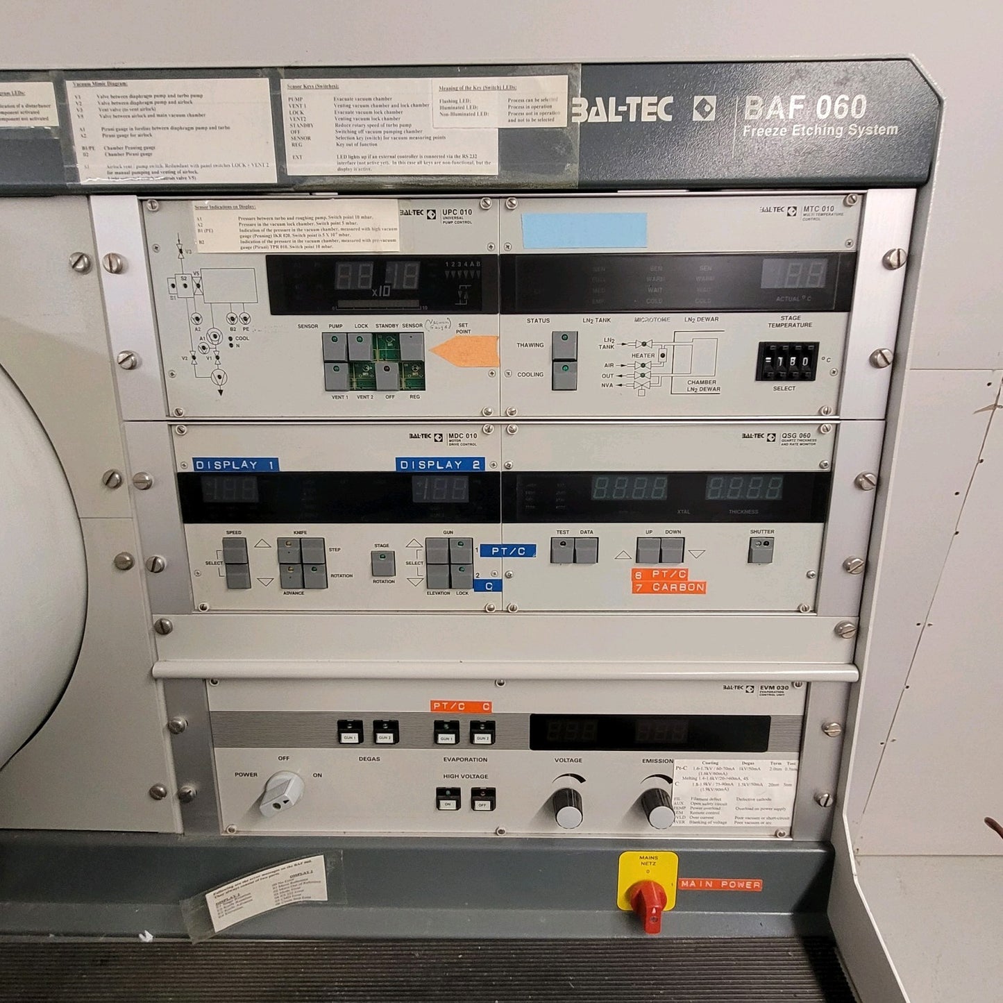 Bal-Tec BAF060 Freeze Fracture Etching Ultra High Vacuum UHV Chamber w/ LN2 Tank