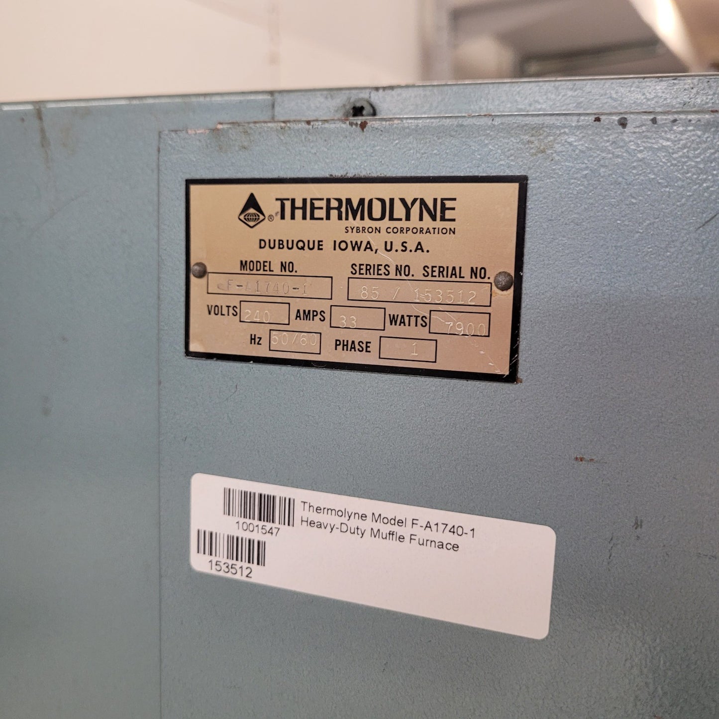 TESTED WORKS Barnstead Thermolyne F-A1740-1 Muffle Furnace 220V Thermostat 3216