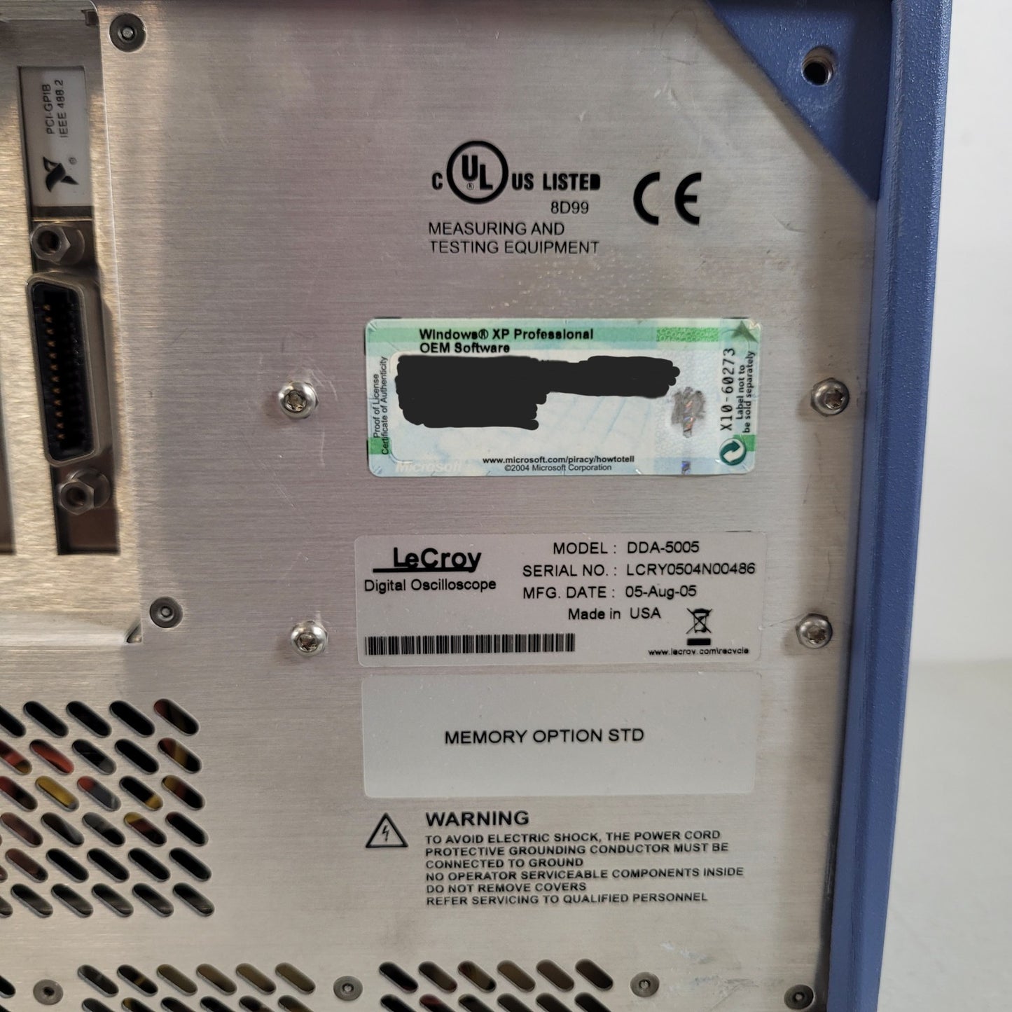 TESTED LeCroy DDA-5005 XL 5GHz Oscilloscope Quad-Channel 10GS/s Upgraded to SSD