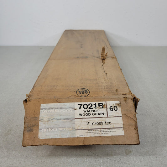 Armstrong 7021B Walnut Wood Grain 2' Drop Ceiling Cross Tee Box Of 60 Pieces