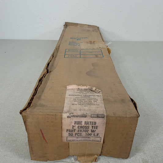 Conwed White 2' Drop Ceiling Cross Tee FR702 Securitee Box Of 50 Piece Steel
