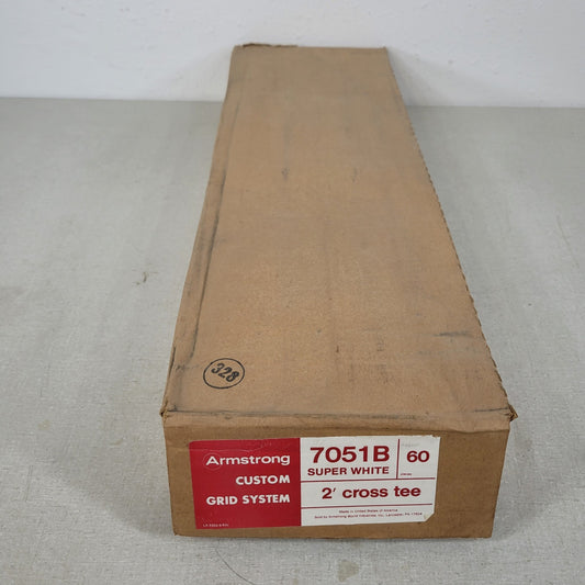 Armstrong 7051B White 2' Ceiling Cross Tee Grid System Box Of 60 Pieces Two Feet