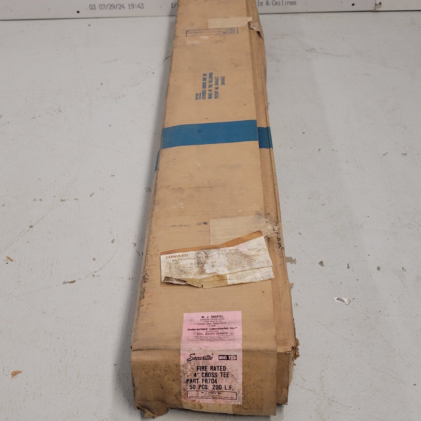 Conwed 89-148 Walnut 4' Drop Ceiling Cross Tee Box Of 50 Piece Steel Framing
