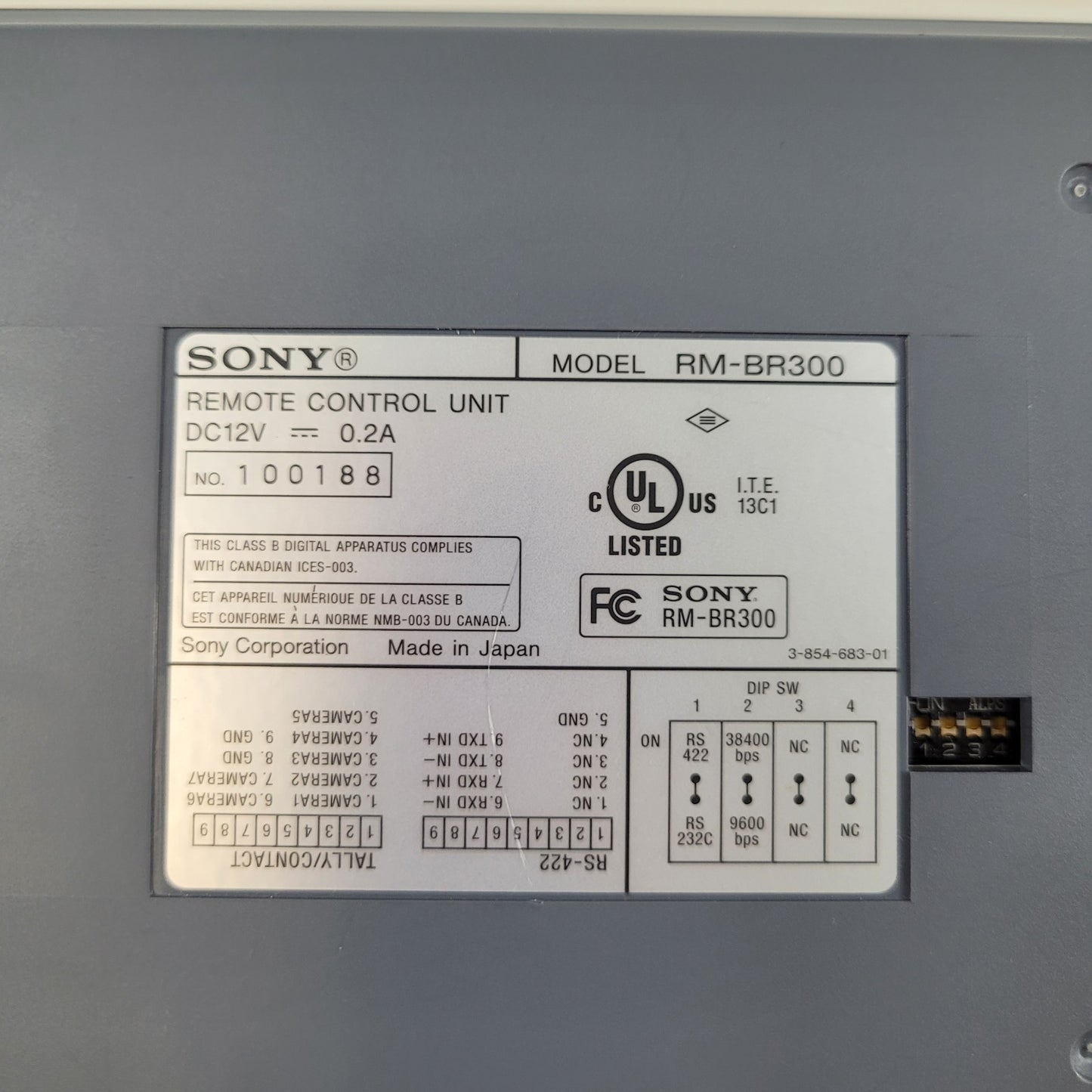 TESTED Sony RM-BR300 Remote for Automatic Moving Camera Joystick Multi Output