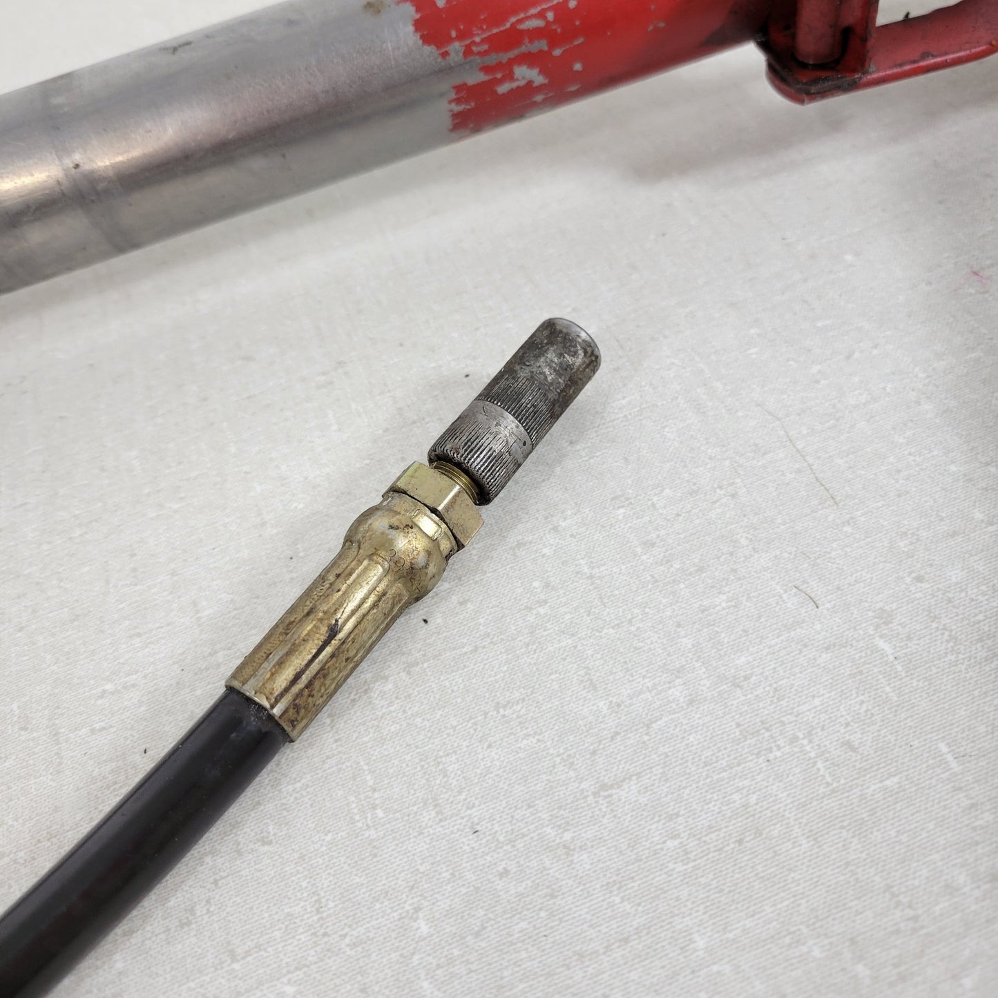 Vintage Hand-Pump Grease Gun Missing Bottom Tube Holder